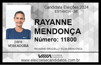 Candidato RAYANNE MENDONÇA 2024 - ESTÂNCIA - Eleições