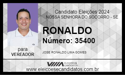 Candidato RONALDO 2024 - NOSSA SENHORA DO SOCORRO - Eleições