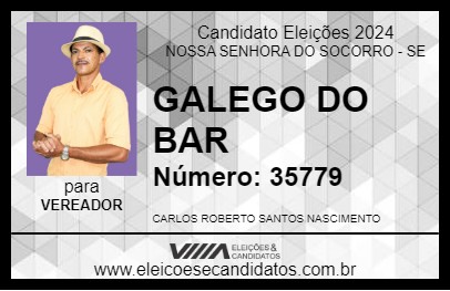 Candidato GALEGO DO BAR 2024 - NOSSA SENHORA DO SOCORRO - Eleições