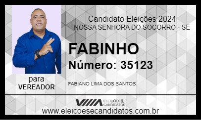 Candidato FABINHO 2024 - NOSSA SENHORA DO SOCORRO - Eleições