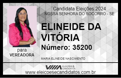 Candidato ELINEIDE DA VITÓRIA 2024 - NOSSA SENHORA DO SOCORRO - Eleições