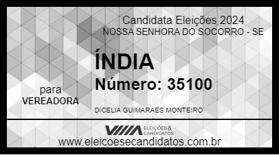 Candidato ÍNDIA 2024 - NOSSA SENHORA DO SOCORRO - Eleições