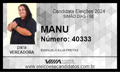 Candidato MANU 2024 - SIMÃO DIAS - Eleições