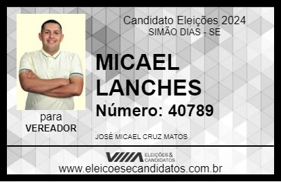 Candidato MICAEL LANCHES 2024 - SIMÃO DIAS - Eleições