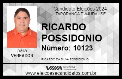 Candidato RICARDO POSSIDONIO 2024 - ITAPORANGA D\AJUDA - Eleições