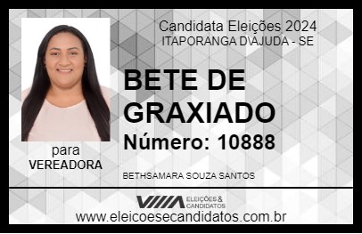 Candidato BETE DE GRAXIADO 2024 - ITAPORANGA D\AJUDA - Eleições