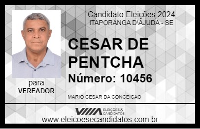 Candidato CESAR DE PENTCHA 2024 - ITAPORANGA D\AJUDA - Eleições