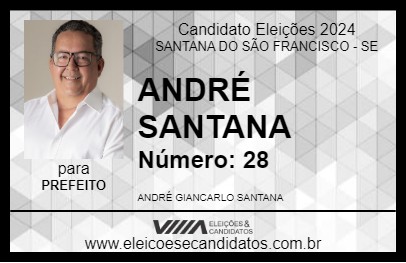 Candidato ANDRÉ SANTANA 2024 - SANTANA DO SÃO FRANCISCO - Eleições