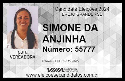 Candidato SIMONE DA ANJINHA 2024 - BREJO GRANDE - Eleições