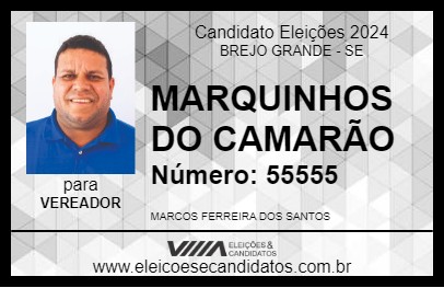 Candidato MARQUINHOS DO CAMARÃO 2024 - BREJO GRANDE - Eleições