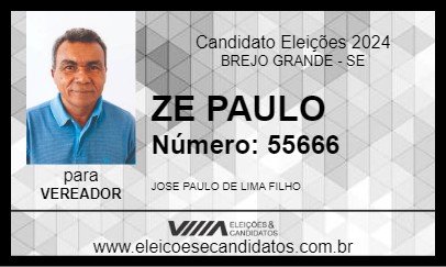 Candidato ZE PAULO 2024 - BREJO GRANDE - Eleições