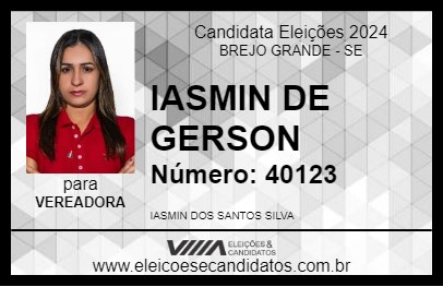 Candidato IASMIN DE GERSON 2024 - BREJO GRANDE - Eleições