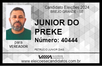 Candidato JUNIOR DO PREKE 2024 - BREJO GRANDE - Eleições