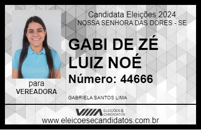 Candidato GABI DE ZÉ LUIZ DE NOÉ 2024 - NOSSA SENHORA DAS DORES - Eleições