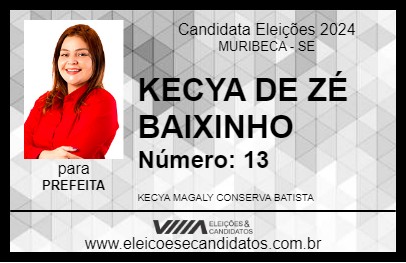 Candidato KECYA DE ZÉ BAIXINHO 2024 - MURIBECA - Eleições