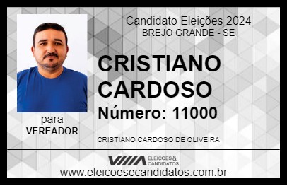 Candidato CRISTIANO CARDOSO 2024 - BREJO GRANDE - Eleições