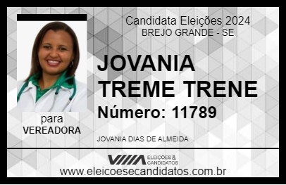 Candidato JOVANIA TREME TRENE 2024 - BREJO GRANDE - Eleições