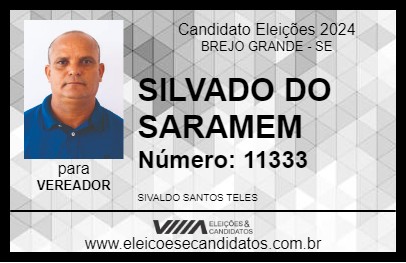 Candidato SILVADO DO SARAMEM 2024 - BREJO GRANDE - Eleições