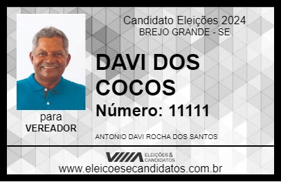 Candidato DAVI DOS COCOS 2024 - BREJO GRANDE - Eleições