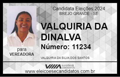 Candidato VALQUIRIA DA DINALVA 2024 - BREJO GRANDE - Eleições