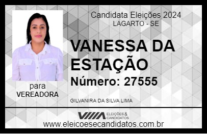 Candidato VANESSA DA ESTAÇÃO 2024 - LAGARTO - Eleições