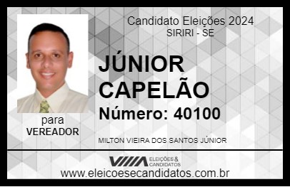 Candidato JÚNIOR CAPELÃO 2024 - SIRIRI - Eleições