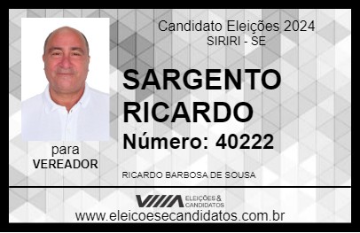 Candidato SARGENTO RICARDO 2024 - SIRIRI - Eleições