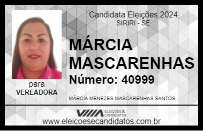 Candidato MÁRCIA MASCARENHAS 2024 - SIRIRI - Eleições