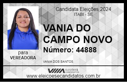 Candidato VANIA DO CAMPO NOVO 2024 - ITABI - Eleições