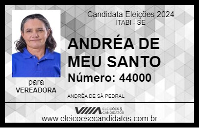 Candidato ANDRÉA DE MEU SANTO 2024 - ITABI - Eleições