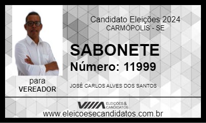 Candidato SABONETE 2024 - CARMÓPOLIS - Eleições