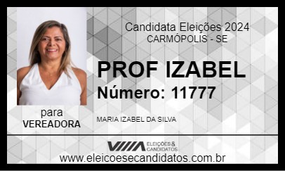 Candidato PROF IZABEL 2024 - CARMÓPOLIS - Eleições