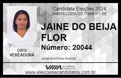 Candidato JAINE DO BEIJA FLOR 2024 - SANTA LUZIA DO ITANHY - Eleições