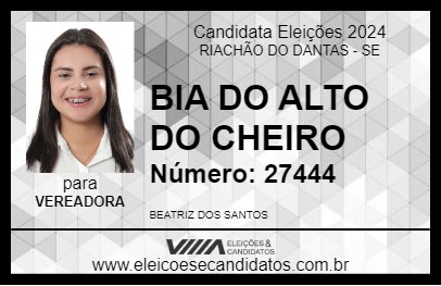 Candidato BIA DO ALTO DO CHEIRO 2024 - RIACHÃO DO DANTAS - Eleições