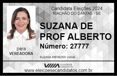 Candidato SUZANA DE PROF ALBERTO 2024 - RIACHÃO DO DANTAS - Eleições