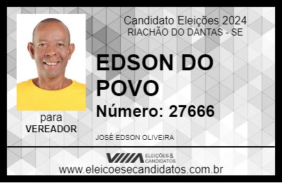 Candidato EDSON DO POVO 2024 - RIACHÃO DO DANTAS - Eleições