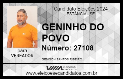 Candidato GENINHO DO POVO 2024 - ESTÂNCIA - Eleições