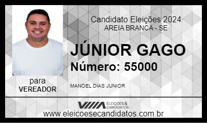 Candidato JÚNIOR GAGO 2024 - AREIA BRANCA - Eleições