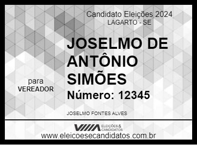 Candidato JOSELMO DE ANTÔNIO SIMÕES 2024 - LAGARTO - Eleições