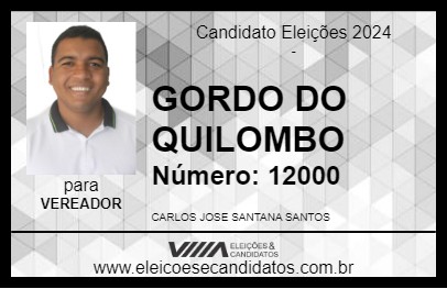 Candidato GORDO DO QUILOMBO 2024 - LAGARTO - Eleições