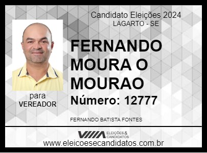 Candidato FERNANDO MOURA  O MOURAO 2024 - LAGARTO - Eleições