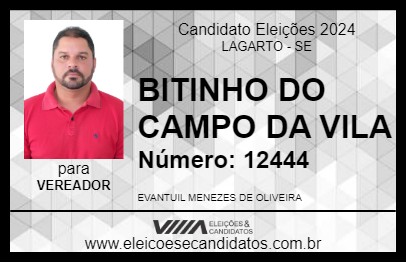 Candidato BITINHO DO CAMPO DA VILA 2024 - LAGARTO - Eleições