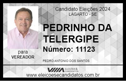 Candidato PEDRINHO DA TELERGIPE 2024 - LAGARTO - Eleições