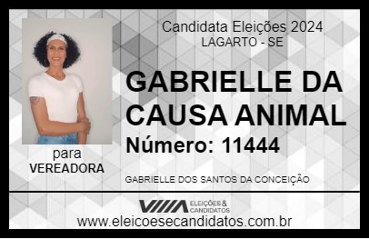 Candidato GABRIELLE DA CAUSA ANIMAL 2024 - LAGARTO - Eleições