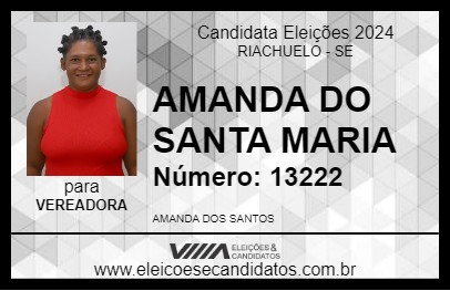 Candidato AMANDA DO SANTA MARIA  2024 - RIACHUELO - Eleições