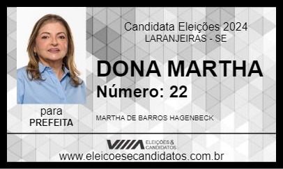 Candidato DONA MARTHA 2024 - LARANJEIRAS - Eleições