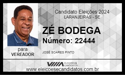 Candidato ZÉ BODEGA 2024 - LARANJEIRAS - Eleições