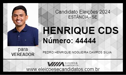 Candidato HENRIQUE CDS 2024 - ESTÂNCIA - Eleições