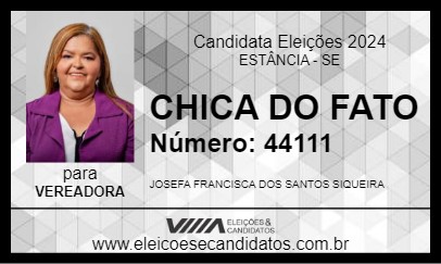 Candidato CHICA DO FATO 2024 - ESTÂNCIA - Eleições