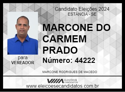 Candidato MARCONE DO CARMEM PRADO 2024 - ESTÂNCIA - Eleições